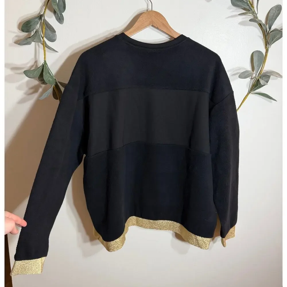 Nike Black and Gold Fleece Pullover